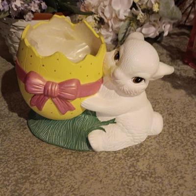 Easter decorations -Rabbit figures - wreaths - faux flowers and more