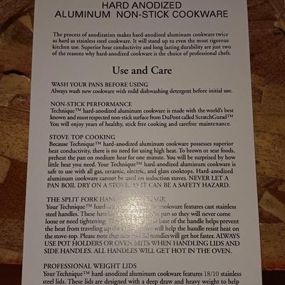 11" x 11" Technique hard anodized Aluminum non-stick cookware