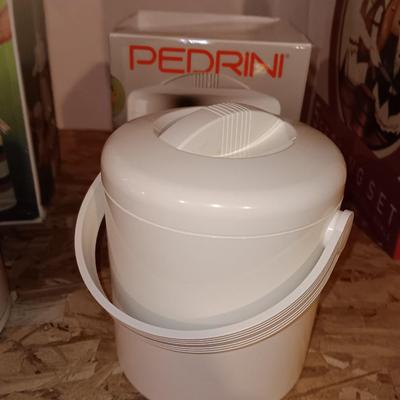 Vintage party time retro insulated drink dispenser with Pedrini Ice bucket