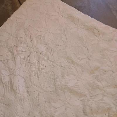 Hand knitted bedspread