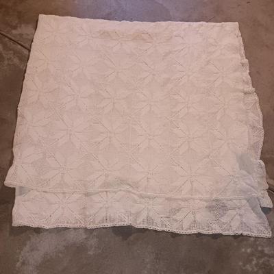 Hand knitted bedspread