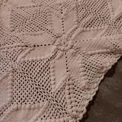 Hand knitted bedspread