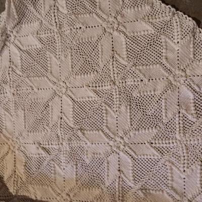 Hand knitted bedspread