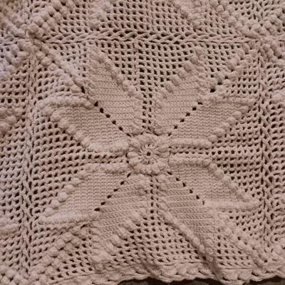 Hand knitted bedspread