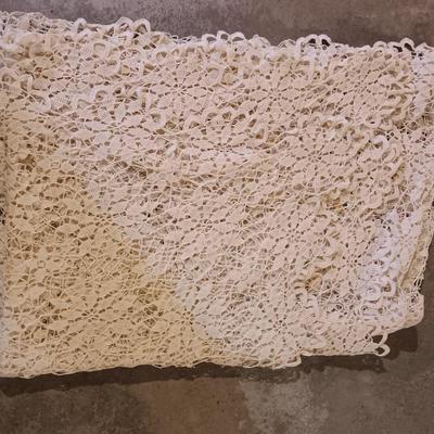 Hand knitted tablecloth