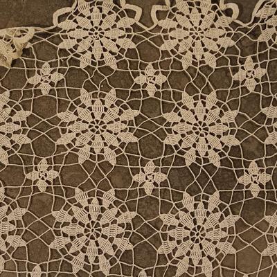 Hand knitted tablecloth
