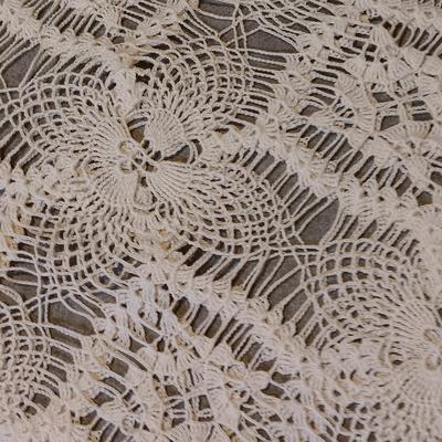 Hand knitted tablecloth