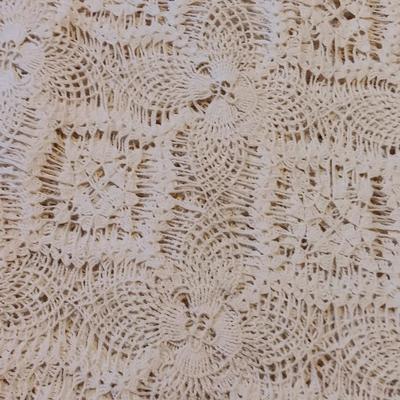 Hand knitted tablecloth