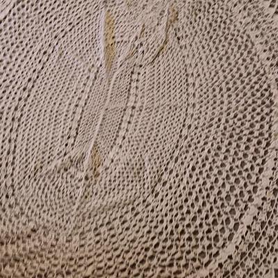 Round hand knitted tablecloth
