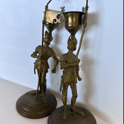 Medieval Knights in Armor candleholders