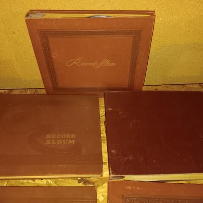 Five record Album books mostly full of vinyl records