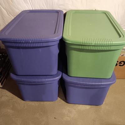 Sterilite 122 QT plastic storage totes with lids