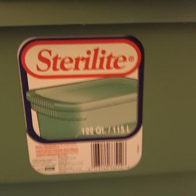 Sterilite 122 QT plastic storage totes with lids