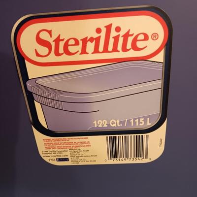 Sterilite 122 QT plastic storage totes with lids