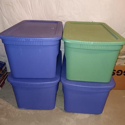 Sterilite 122 QT plastic storage totes with lids