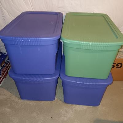 Sterilite 122 QT plastic storage totes with lids