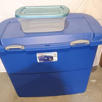Sterlite and Rubbermaid storage totes with lids - 50-gallon storage locker trunk