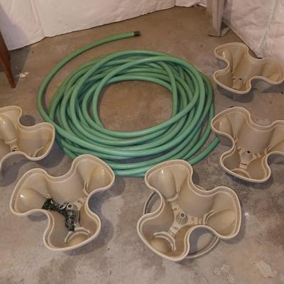 Large garden hose with flowerpots chain thru center muti hanging baskets