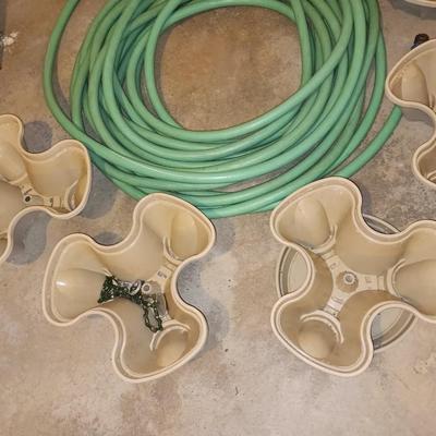 Large garden hose with flowerpots chain thru center muti hanging baskets