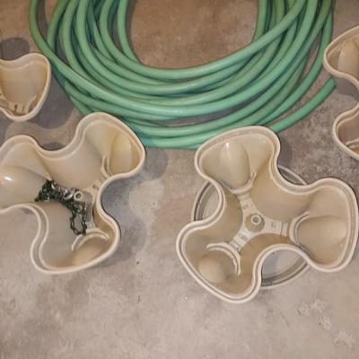 Large garden hose with flowerpots chain thru center muti hanging baskets