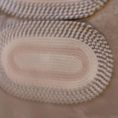 Two multicolored woven throw rugs
