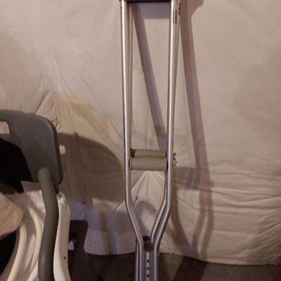 Ambulatory medical devices - boot for foot - sling - shower chair - raised toilet seat and crutches