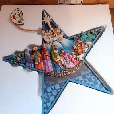 Jim Shores "Bethlehem's star" Nativity star figurine and San Fransico Music box Nativity with rocking Jesus