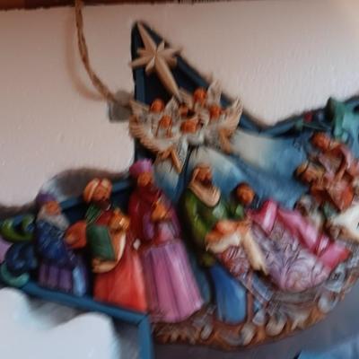 Jim Shores "Bethlehem's star" Nativity star figurine and San Fransico Music box Nativity with rocking Jesus