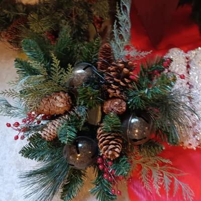 Christmas - tall wooden Welcome Santa - wreaths - hanging basket and more