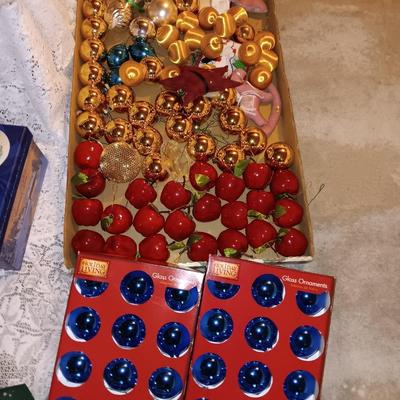 Large wooden Santa - Santa figures - Ornaments - beads - tree skirt and more Christmas