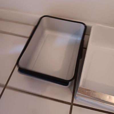Vintage enamel refrigerator vegetable pans