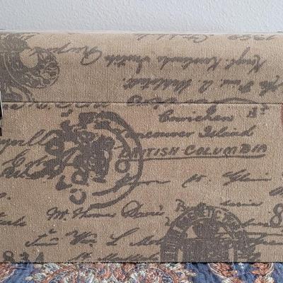 Vintage Trunk Covered by Printed Linen
