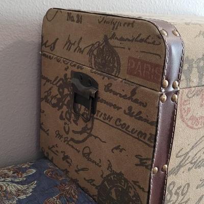 Vintage Trunk Covered by Printed Linen