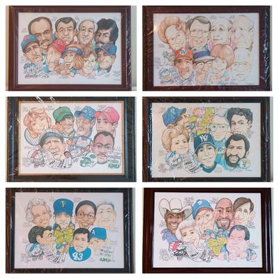 LOT 11U: NJ Local- Salem County Hall of Fame Caricature Sketches by R. LeHew