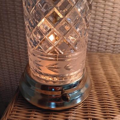 LOT 16U: Pair of Vintage Crystal-Style Glass and Metal Lamps