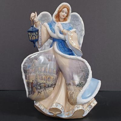 LOT 26S: Thomas Kinkade Winter Angels of Light 'Angel of Light' and 'Angel of Hope' Figurines