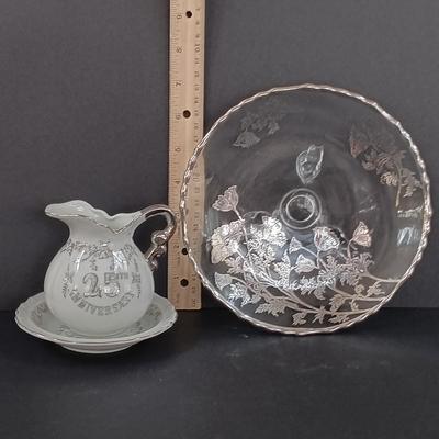LOT 31S: Wedding Collection- Mikasa Crystal Candle Holders, Etched Glass Bell, Vintage Cake Toppers & More