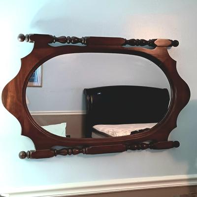 LOT 52MB: Vintage Solid Wood Framed Mirror 45