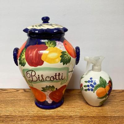 LOT 69S: Handmade for Nonni's Biscotti Jar, Vintage Cookbooks and More
