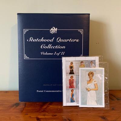 LOT 171: Statehood Quaters Collection Volume 1 & Princess Dianne Collectors Stamps w/COAs