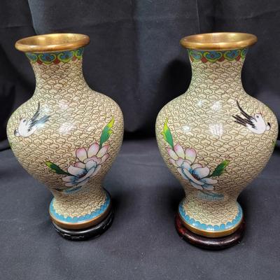 Vintage Chinese Cloisonne Vases