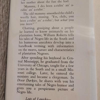 VERY RARE- 1st ed. 'Dixie Darkies' SIGNED by the Author William F. Roberts