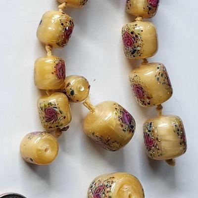 Murano Venetian Custard Glass Beads