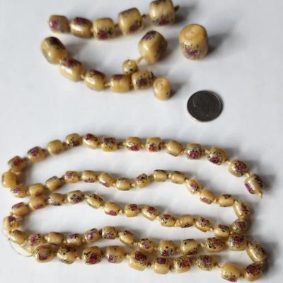 Murano Venetian Custard Glass Beads