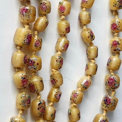 Murano Venetian Custard Glass Beads