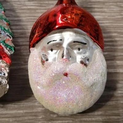 Vintage Made in Poland Glass Christmas Ornaments