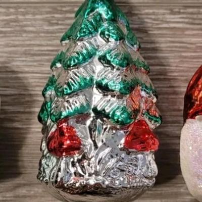 Vintage Made in Poland Glass Christmas Ornaments