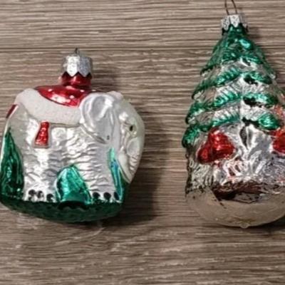 Vintage Made in Poland Glass Christmas Ornaments