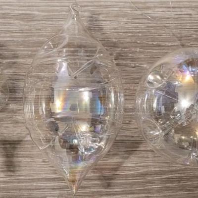 (3) Vintage Large Blown Glass Ornaments