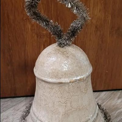 Antique Victorian Bell with Santa Ornament